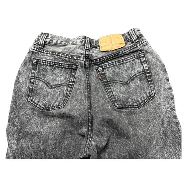 VTG Levis Button Fly Size 11 Black Acid Wash Denim Mom Jean USA Made 1980's - Picture 7 of 13